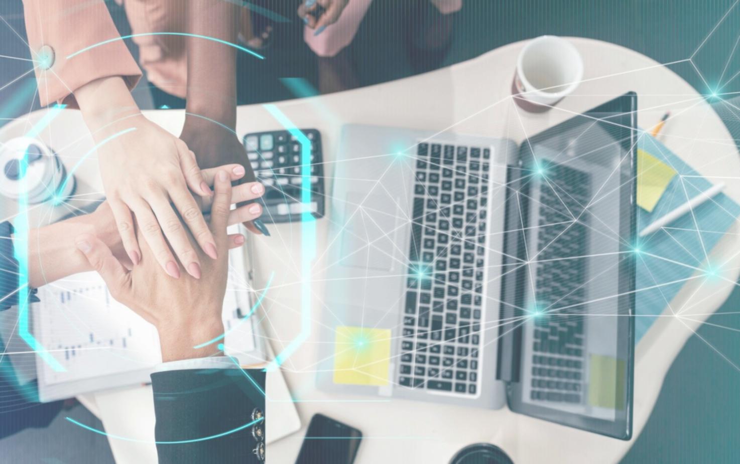 Advanced blockchain development workspace showing multiple monitors with performance metrics and code optimization tools